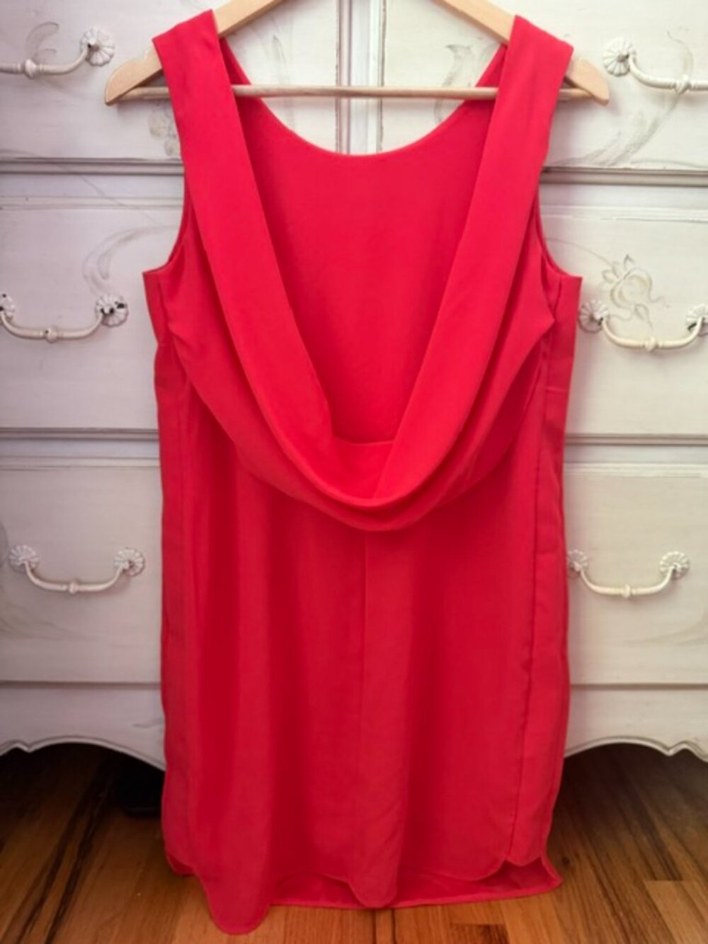 BCBG MAXAZRIA Drape Back Bright Poppy Red Dress- size 8- worn once